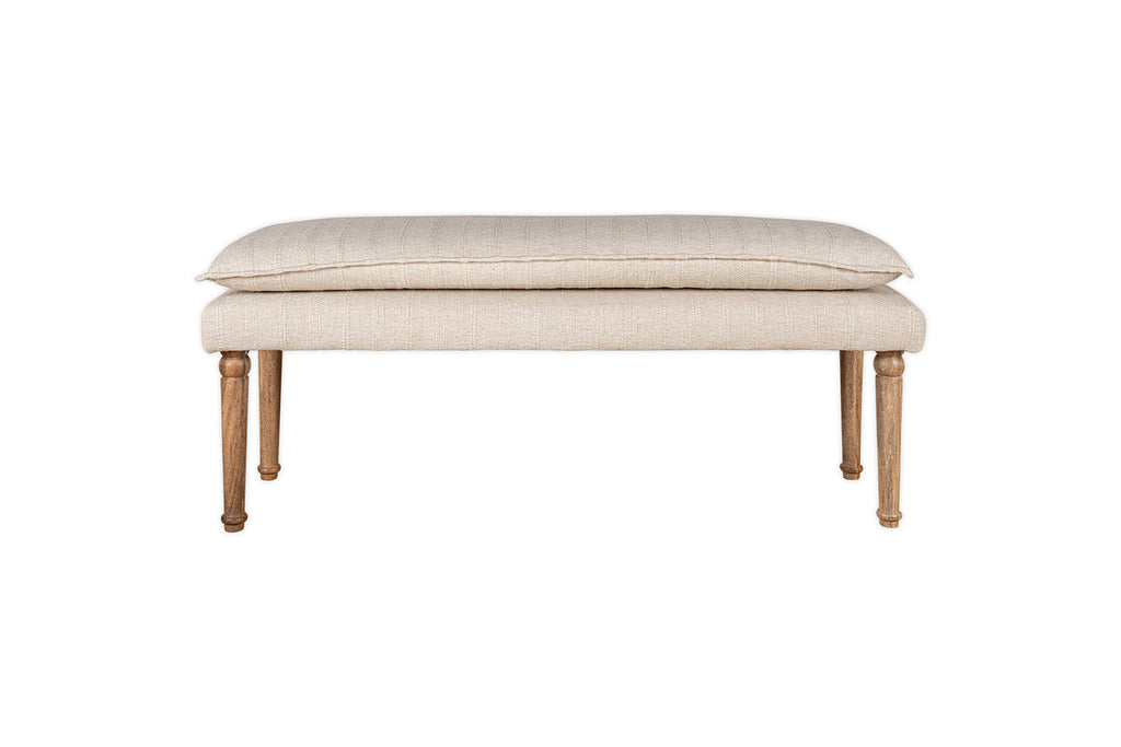 Kiana Cotton Upholstered Bench - Natural