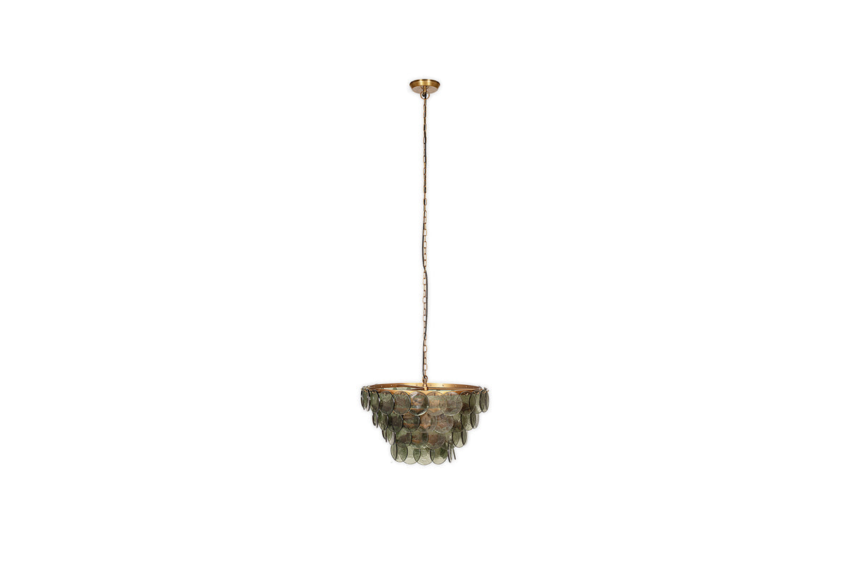 Kagitha Recycled Glass Chandelier - Green