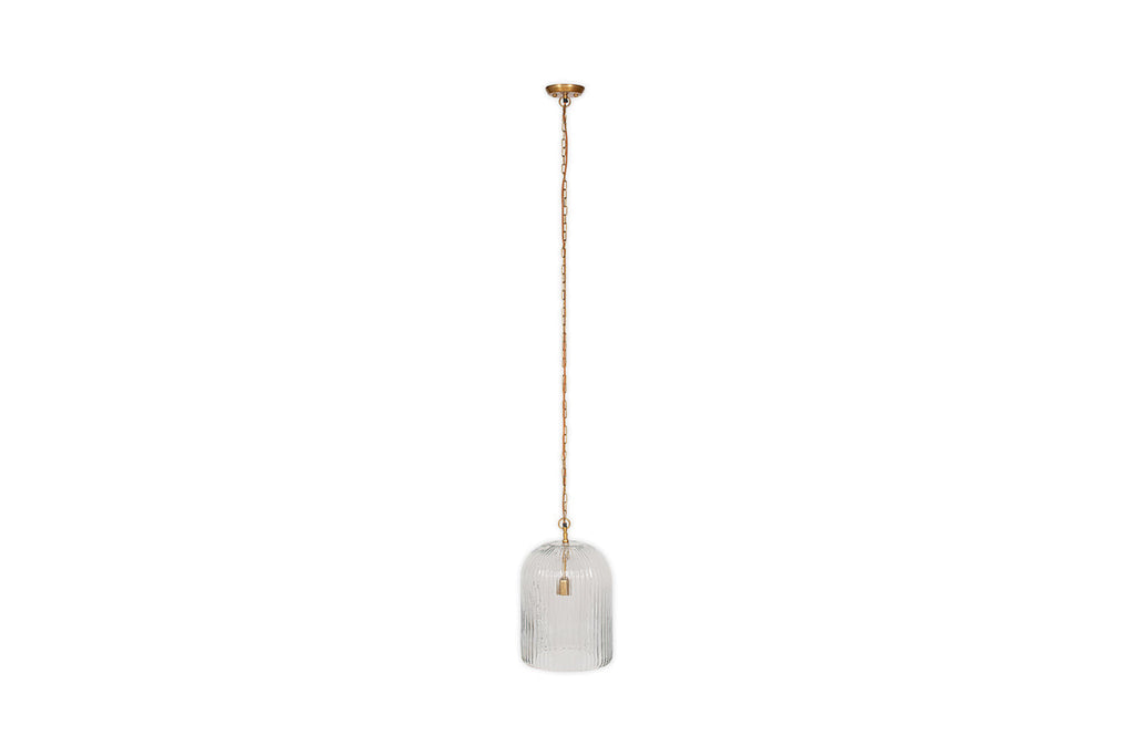 Lumina Fluted Recycled Glass Pendant - Clear