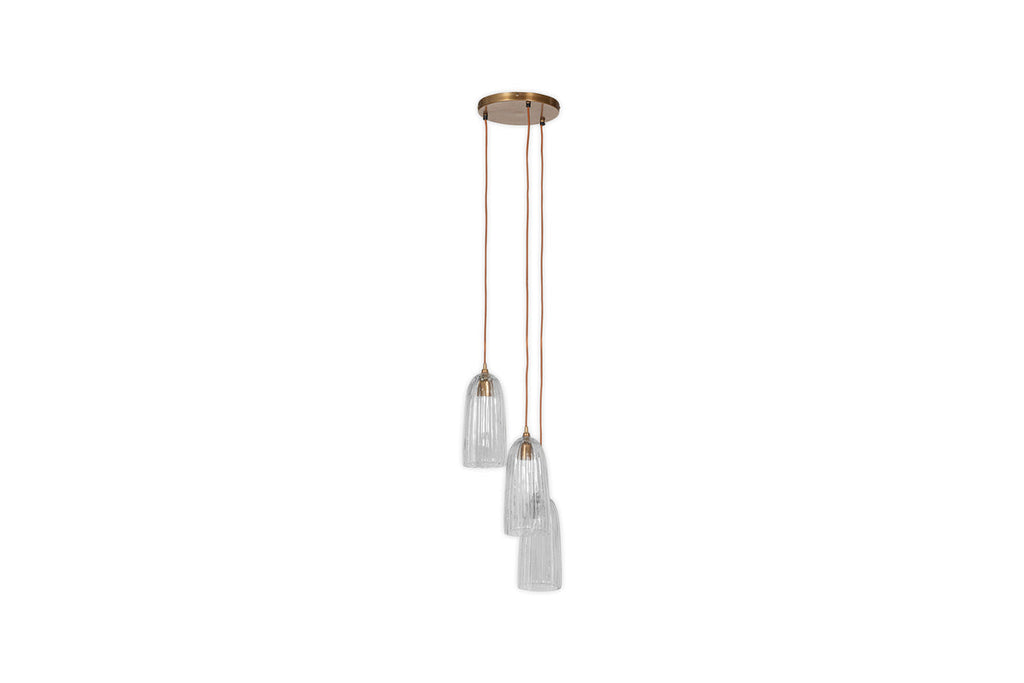 Lumina Fluted Recycled Glass Cluster Light - Clear