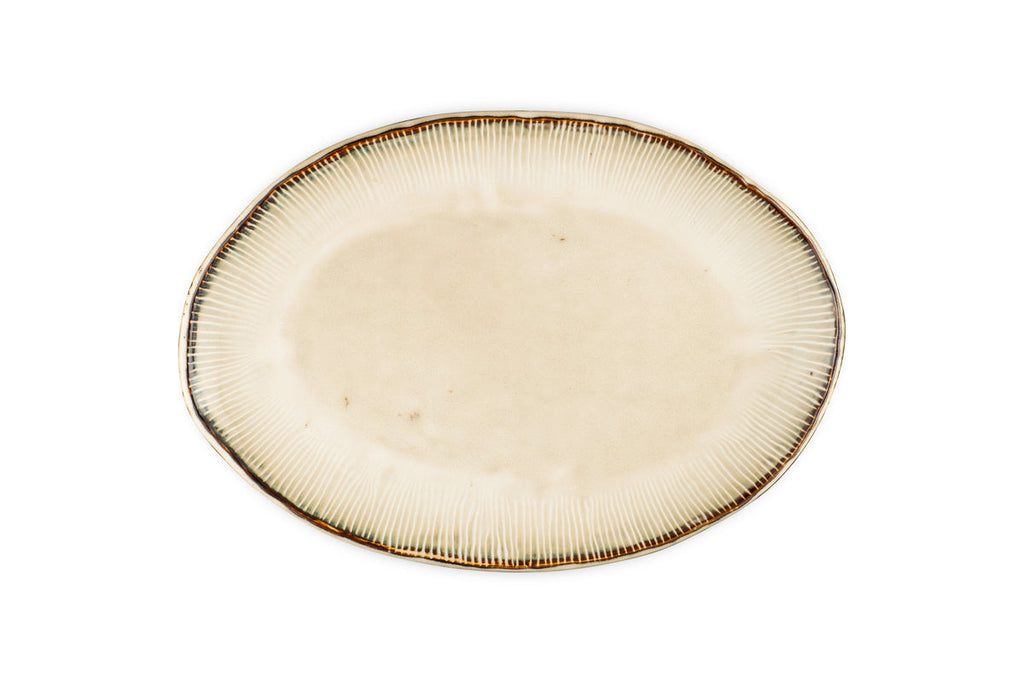 Malia Large Oval Platter - Cream