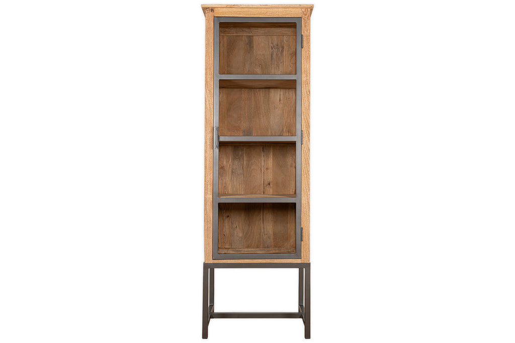 Nirvi Mango Wood & Iron Tall Cabinet - Black