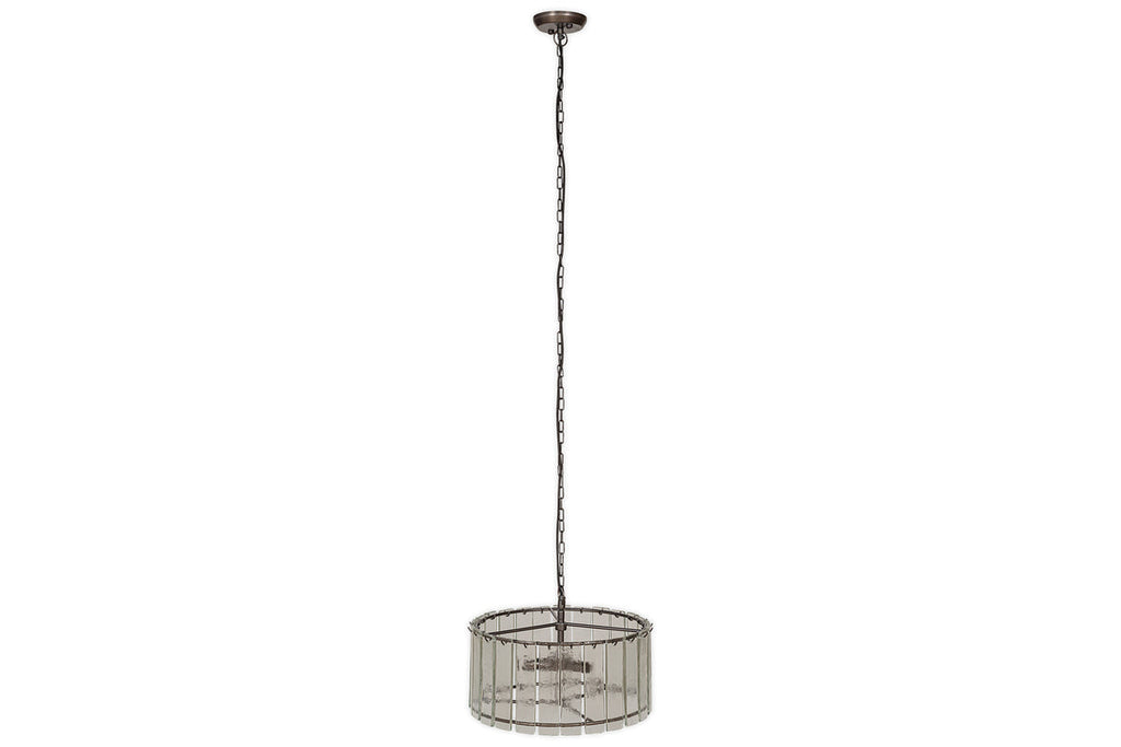 Nauka Statement Pendant - Aged Bronze & Clear