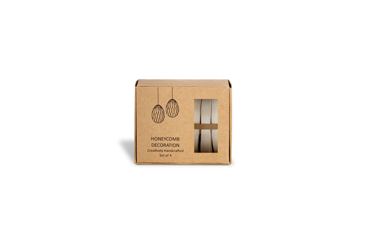 Piani Hanging Paper Decoration - Cream - (Set of 4)
