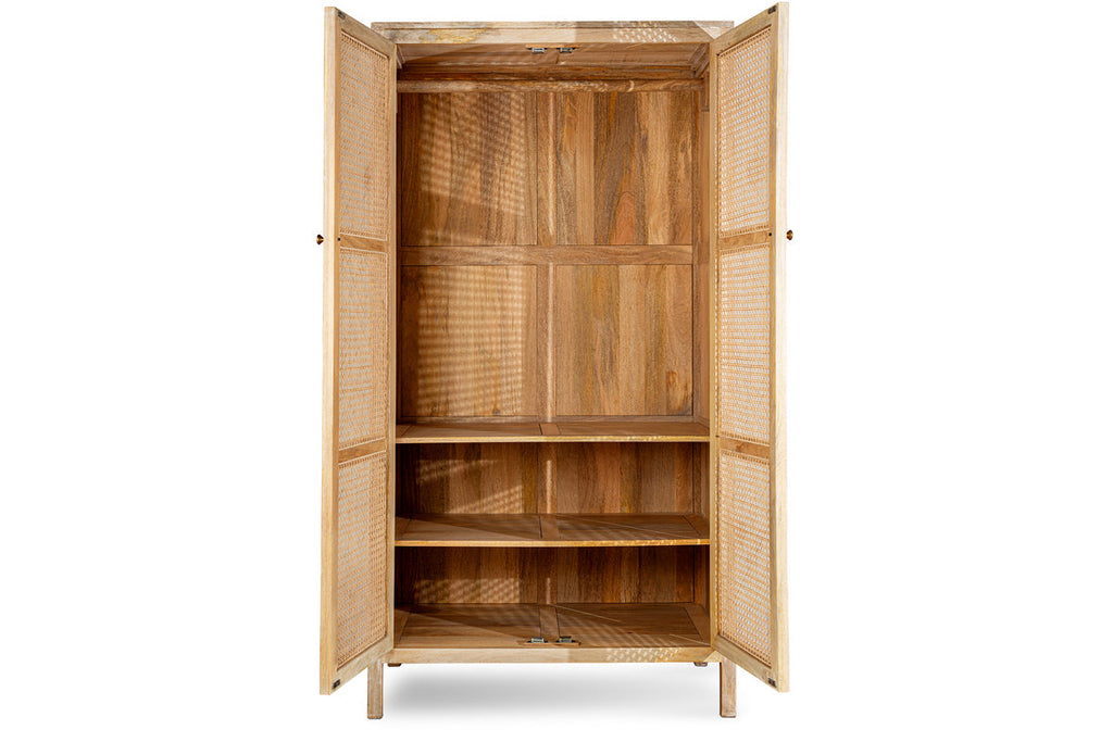 Kanz Mango Wood Wardobe - Natural