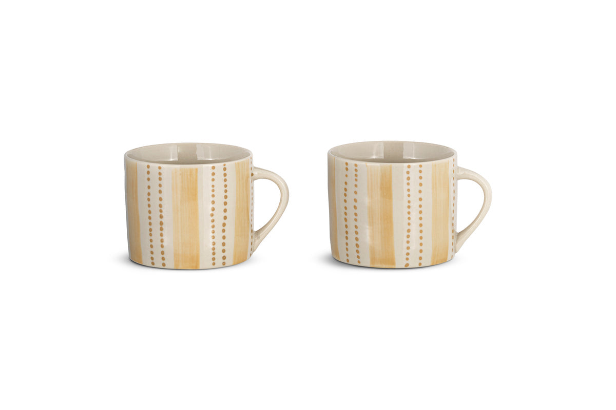 Patthar Mug - Cream & Sand - Small (Set of 2)