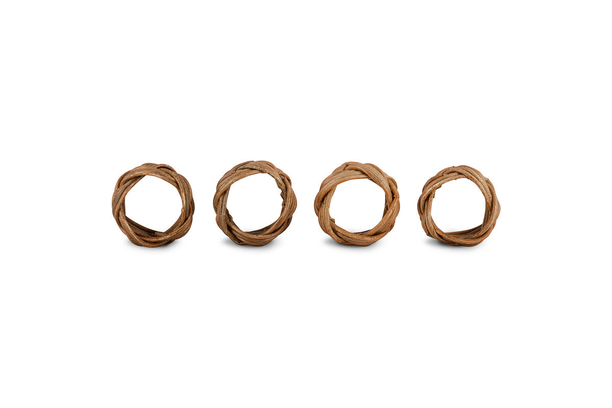 Bersama Rattan Napkin Rings - Natural - (Set of 4)
