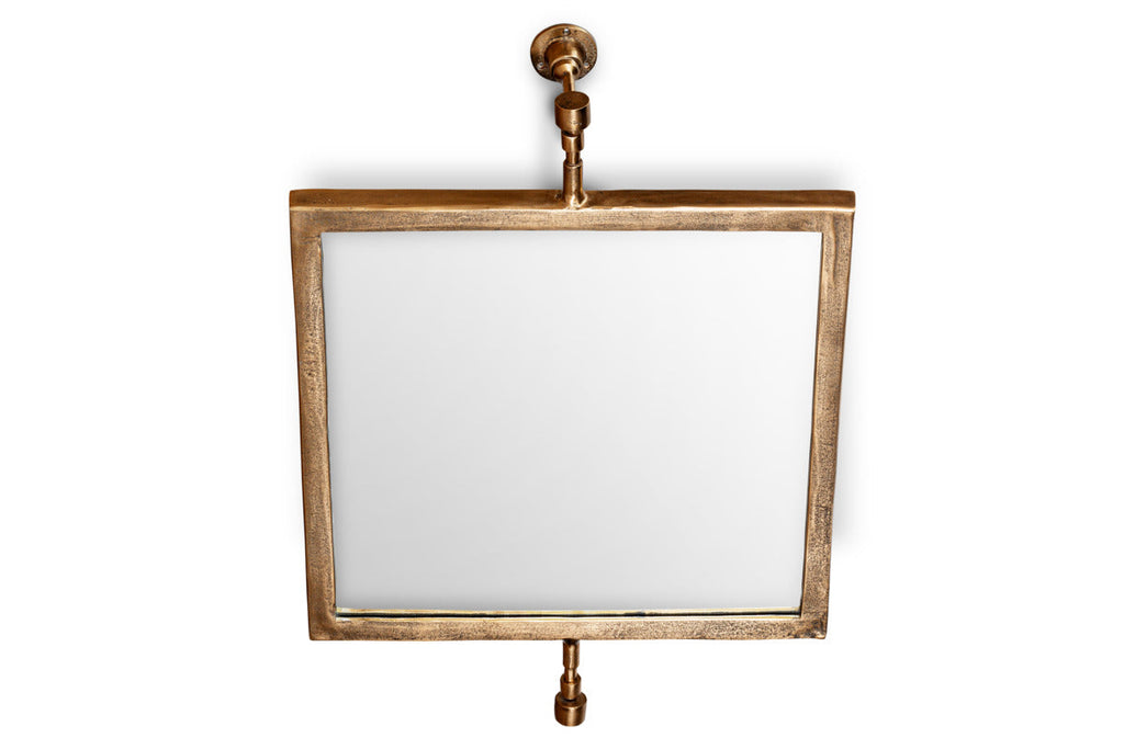 Visala Square Swivel Wall Mirror - Antique Brass - Square