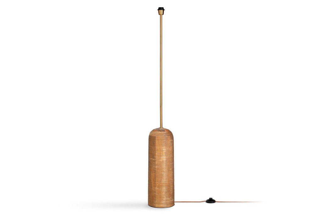 Agua Grooved Floor Lamp Base - Natural