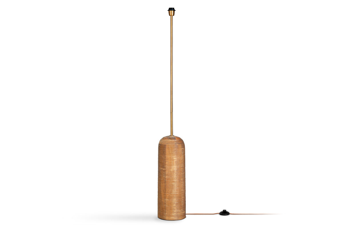 Agua Grooved Floor Lamp Base - Natural