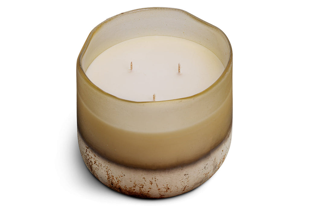 Oakmoss & Rose 3 Wick Scented Candle - Yellow - 3 Wick