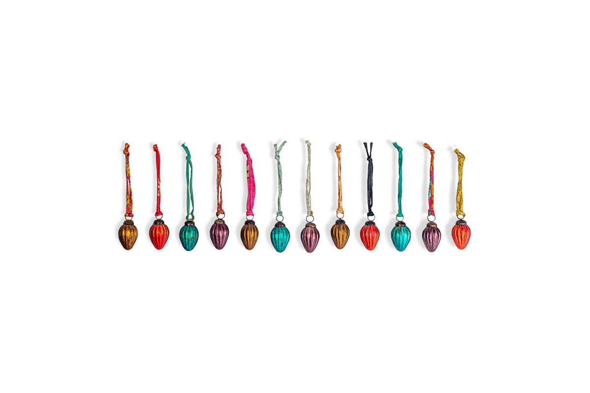 Oko Mini Drop Baubles - Mixed Matt - (Set of 12)