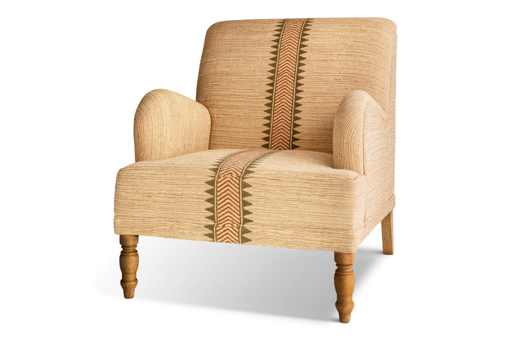 Zairya Jute & Cotton Armchair - Natural & Rust