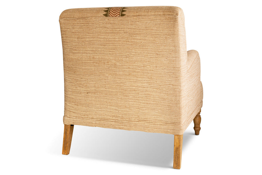 Zairya Jute & Cotton Armchair - Natural & Rust