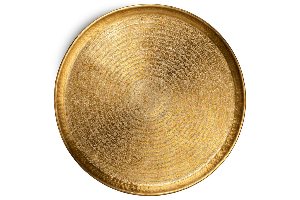 Amai Etched Round Tray - Brass