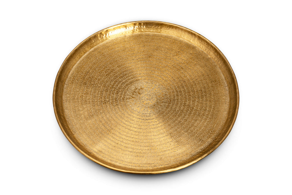 Amai Etched Round Tray - Brass