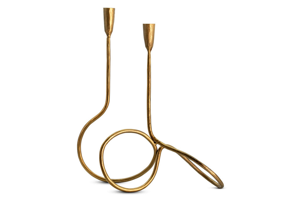 Ayee Twisted Candle Holder - Brass