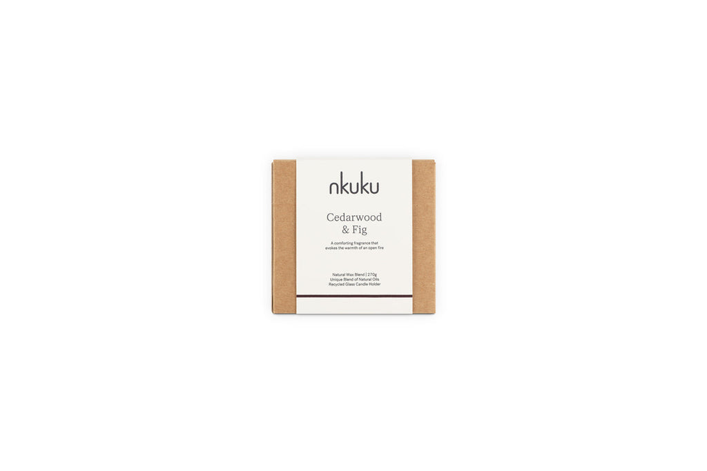 Cedarwood & Fig 1 Wick Scented Candle - Frosted Black - 1 Wick