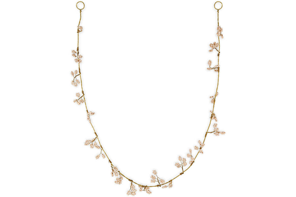 Tanu Mango Wood Beaded Garland - Brass & Natural