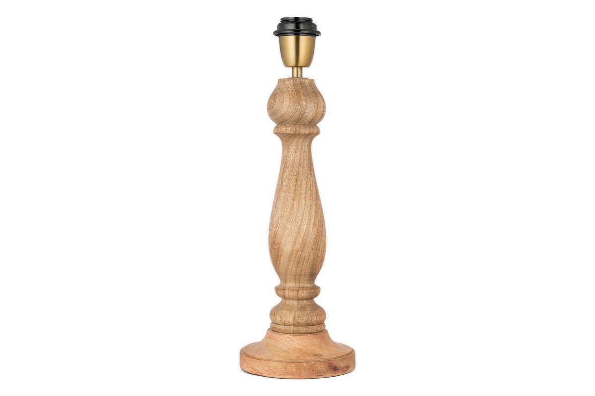 Usha Classic Wooden Table Lamp Base - Natural