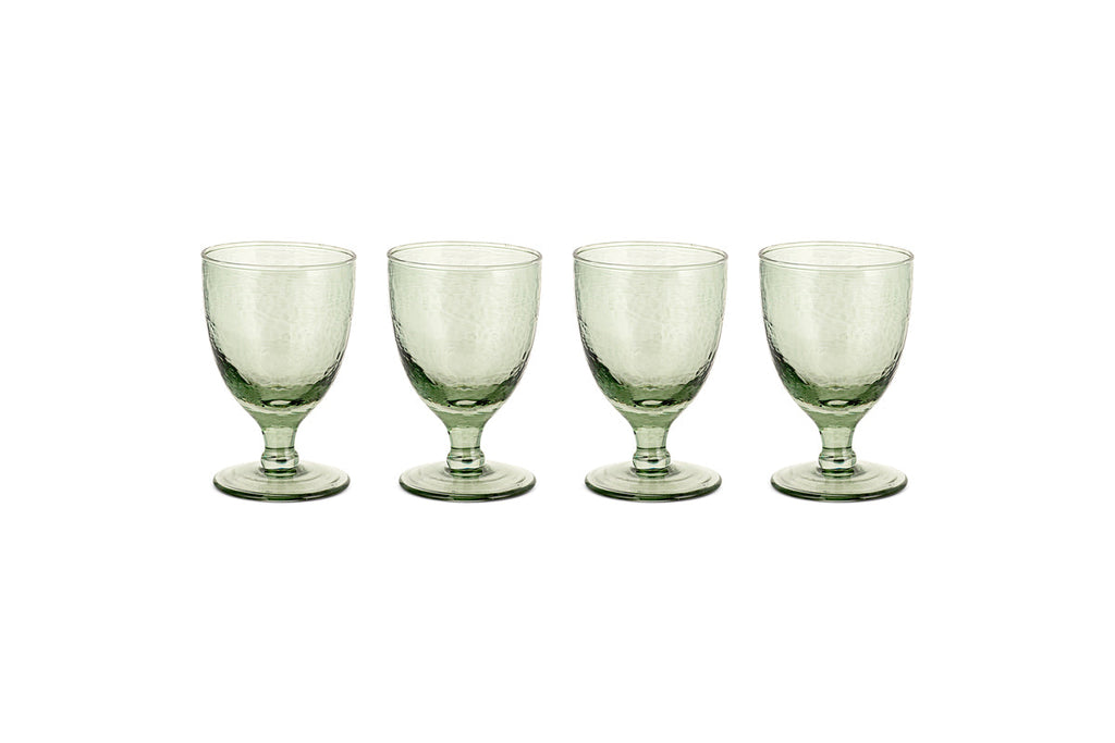 Yala Hammered Wine Glass - Sage Green (Set of 4)