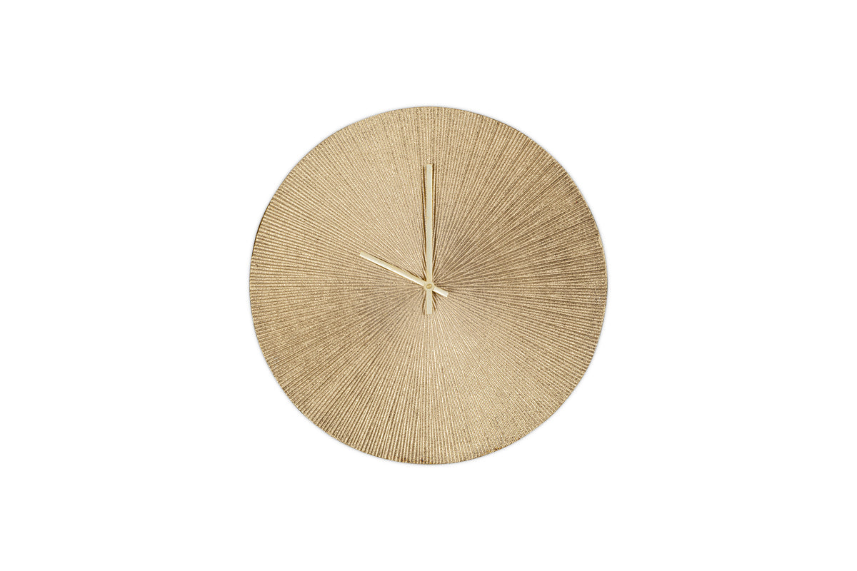 Zuwena Etched Wall Clock - Antique Brass