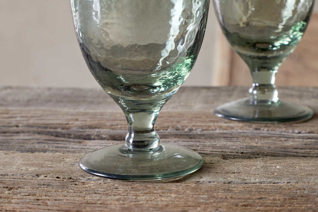 Yala Hammered Wine Glass - Sage Green (Set of 4)