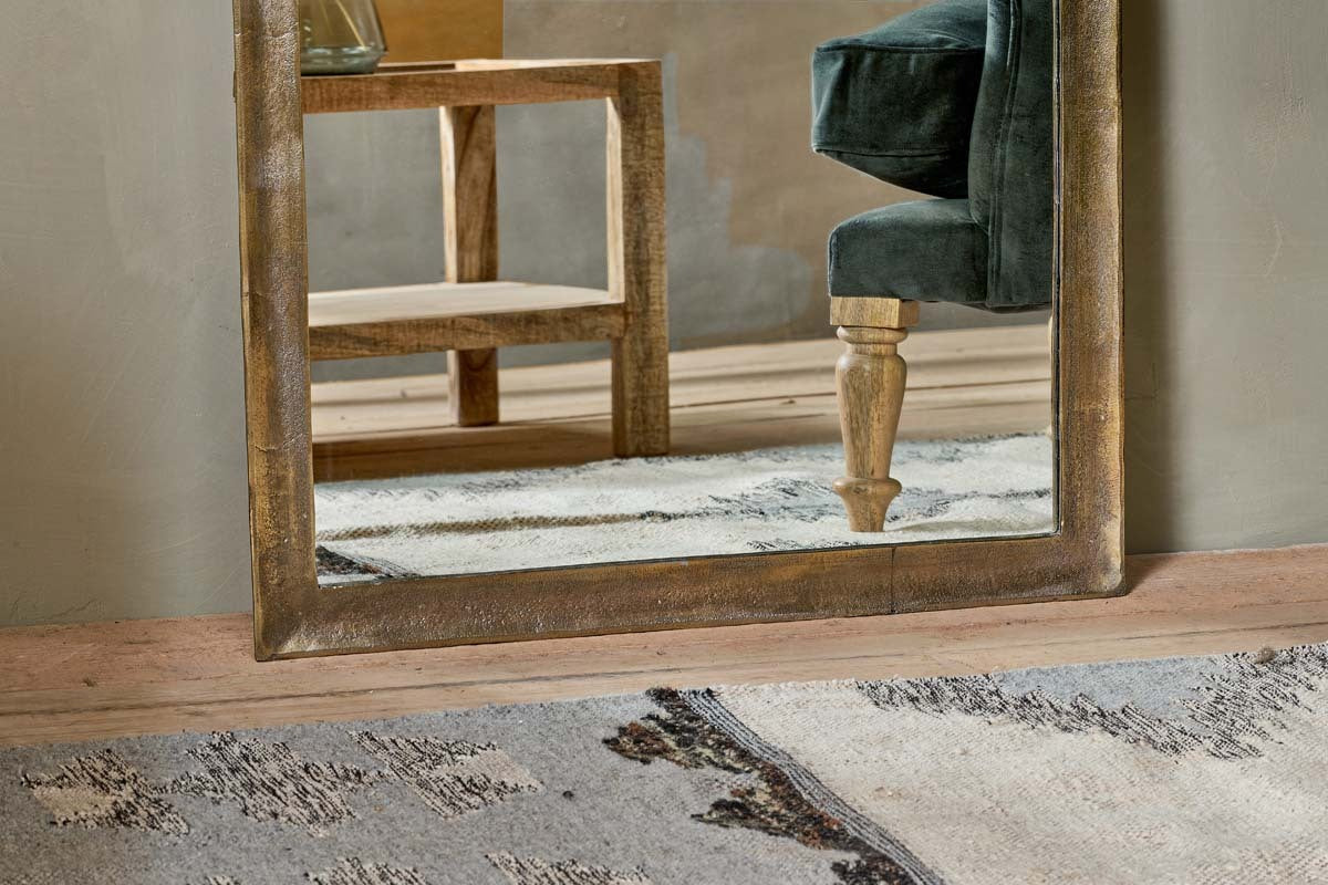 Yadur Full Length Mirror - Antique Brass