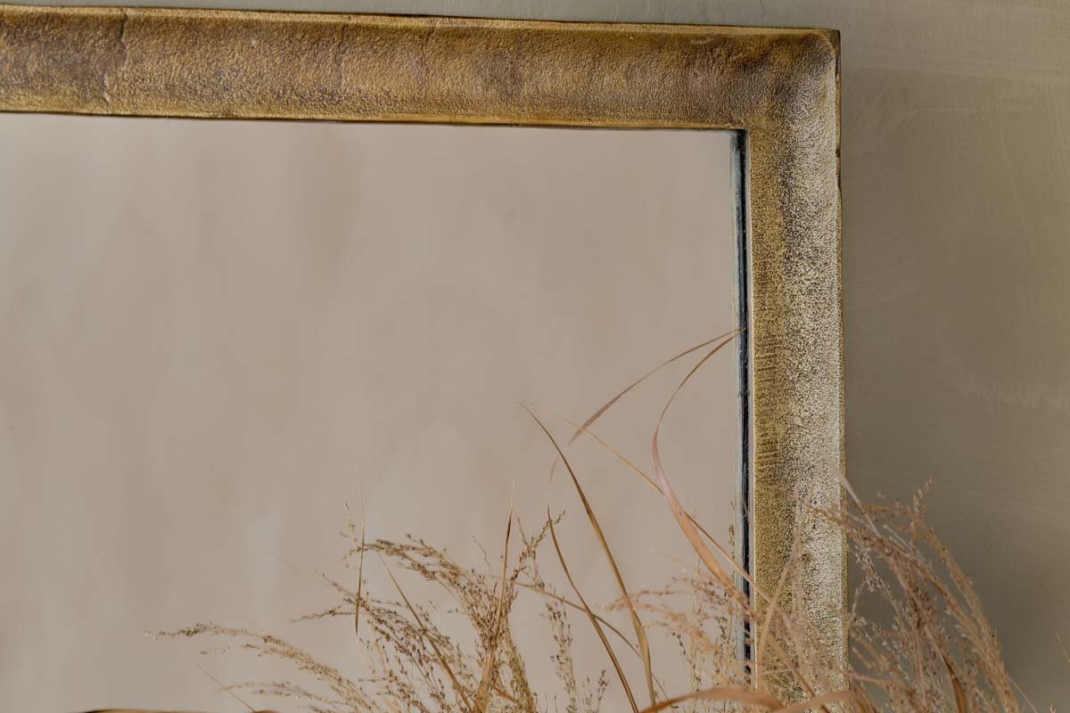 Yadur Rectangular Mirror - Antique Brass - Large
