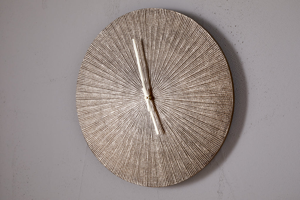 Zuwena Etched Wall Clock - Antique Brass
