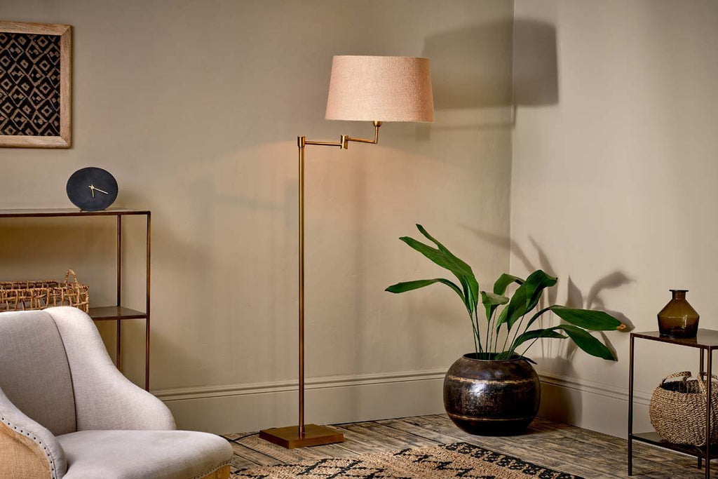 Kara Floor Lamp Base - Brass